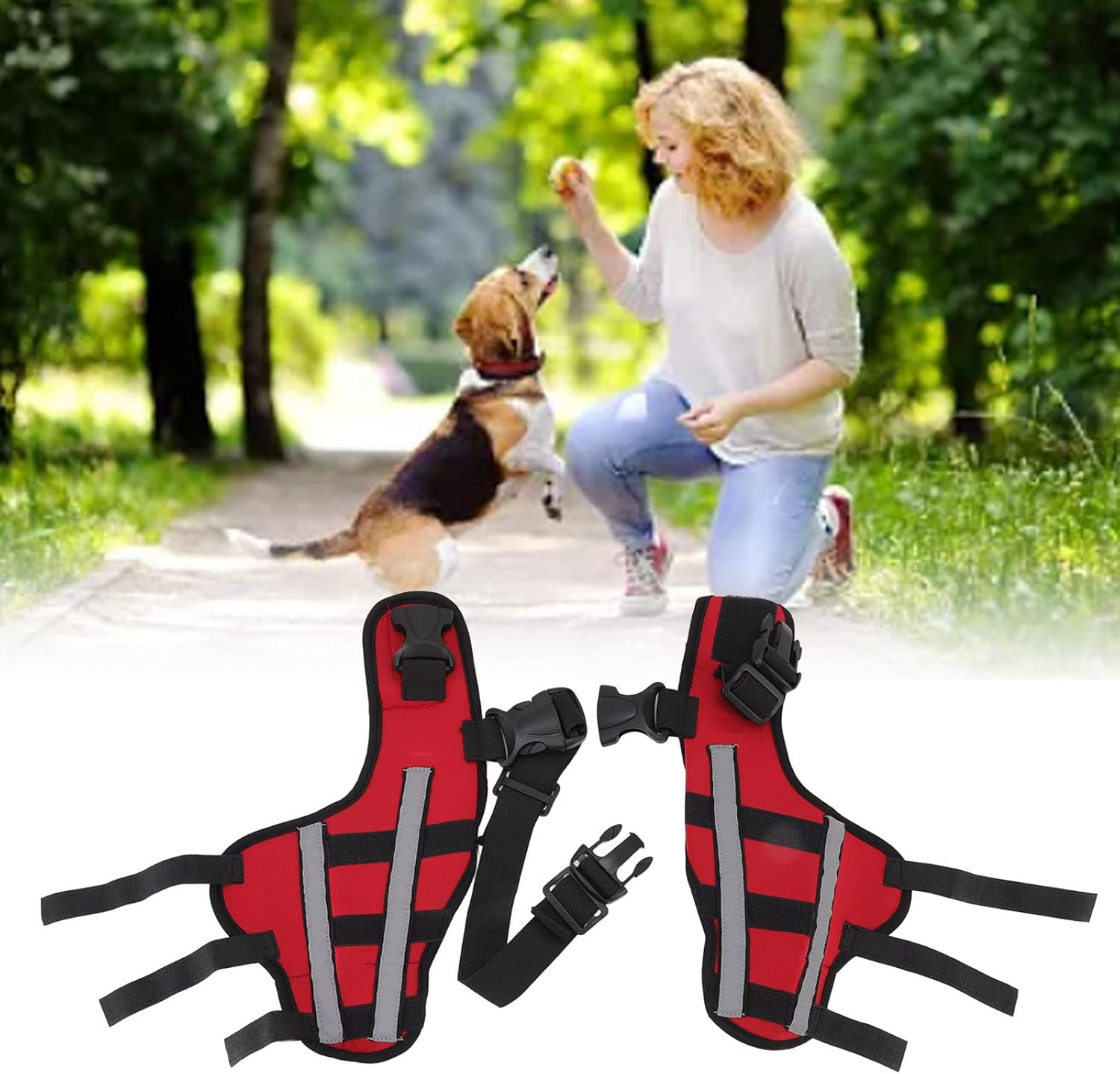 Dog Knee Brace, ACL Support for Leg Stability, Reflective Strips, Neoprene Material, Professional Design, for Large Medium Small Dogs (S) image number 6