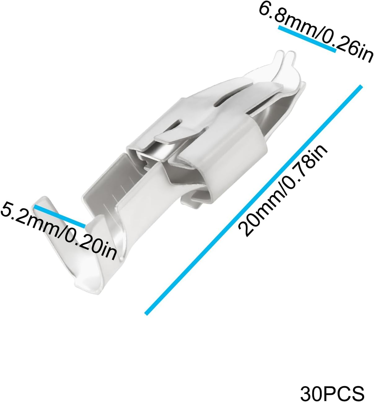 SING F LTD 30PCS Car Electrical Wire Connector Crimp Termina DJ 6218-E6.3 20X6.8Mm Compatible with Volkswagen Car Fuse Box image number 1