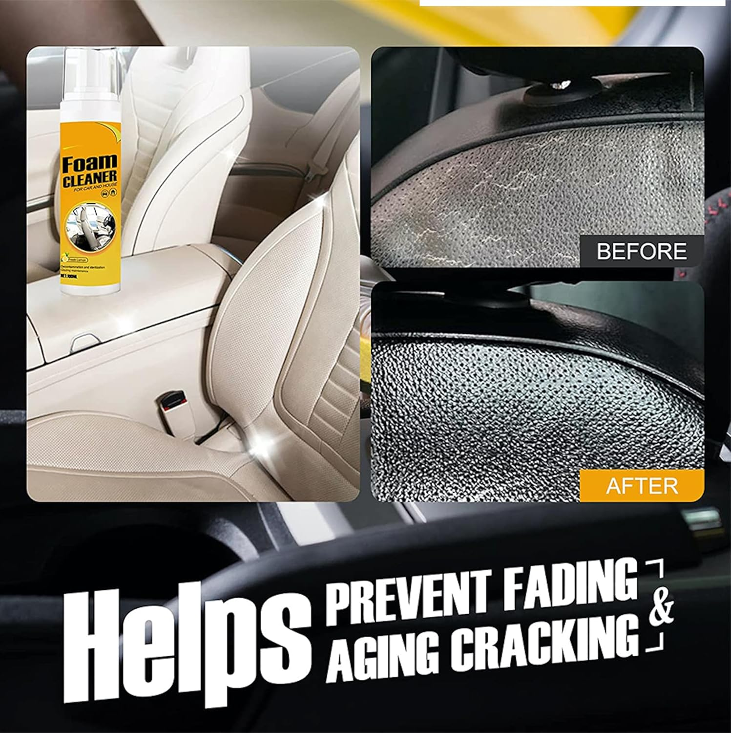 Multi-Purpose Car & House Foam Cleaner, Cleaning Foam Tool for Interior, Available in 30Ml/100Ml/150Ml Sizes (30Ml) image number 2