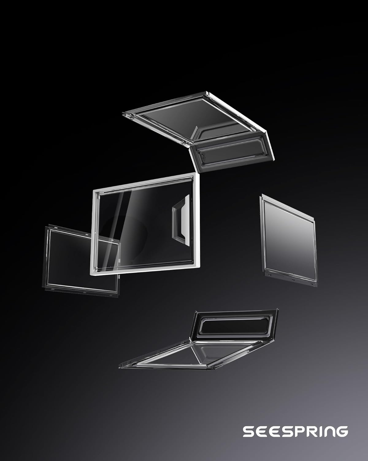 SEE SPRING 6 Packs Large Hard Plastic Shoe Organizer Box Compatible with Christian Louboutin Magnetic Door, Sturdy Stackable Clear Bins, Toy Storage, Entryway Rack (6 Packs - Coffe&Clear) - Coffeclear image number 2