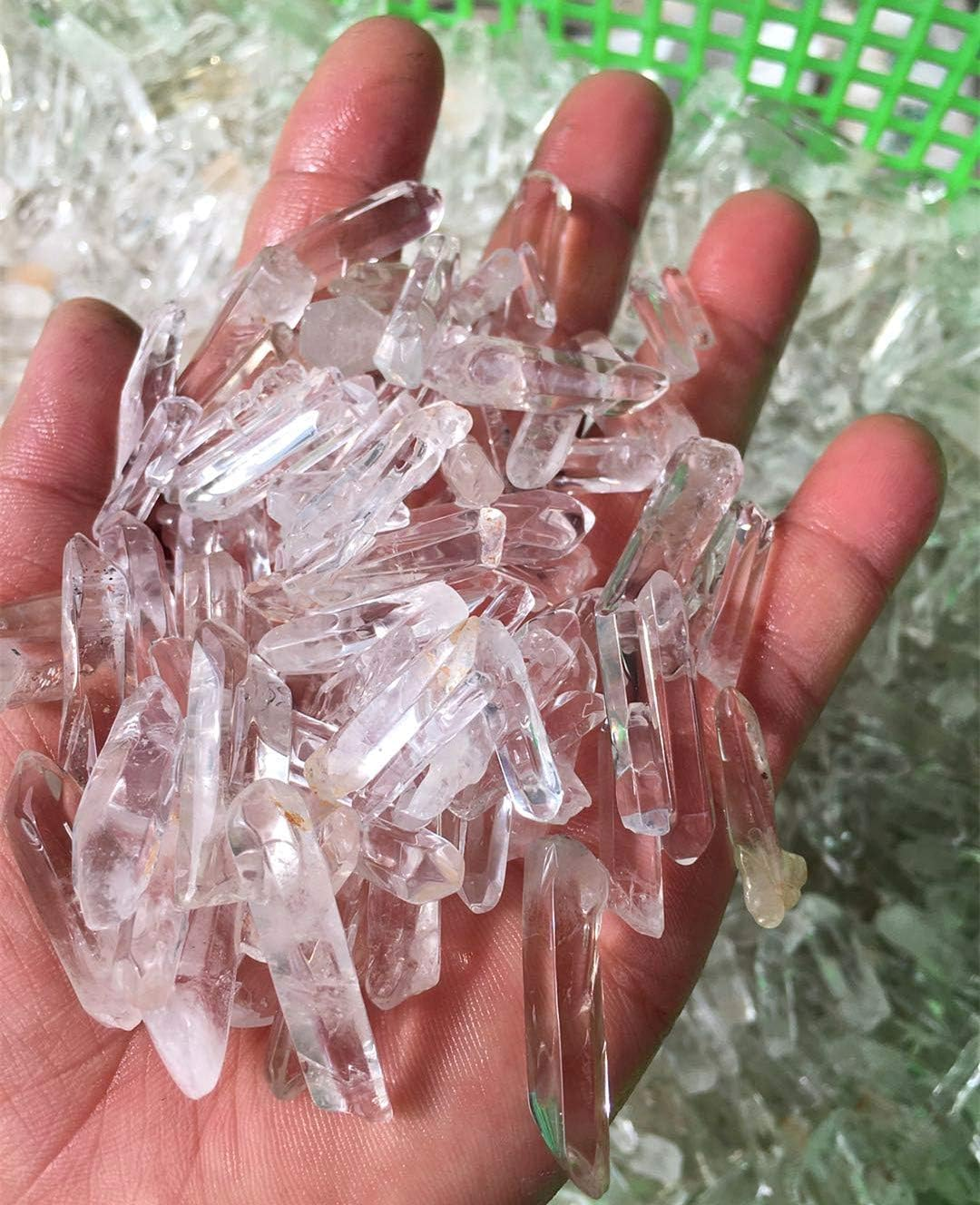 Colorsheng 100G 3.5Oz 0.22Lb Natural Clear Quartz Crystal Points Shards about 25-35 Piece Lot Average Brand image number 6