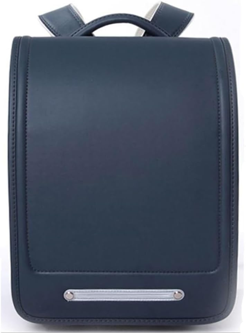 Star-Wind Ransel Randoseru Automatic Japanese School Bags for Boys Girls Senior PU Leather Light Weight Rain Cover, Deep Blue, Japanese image number 3