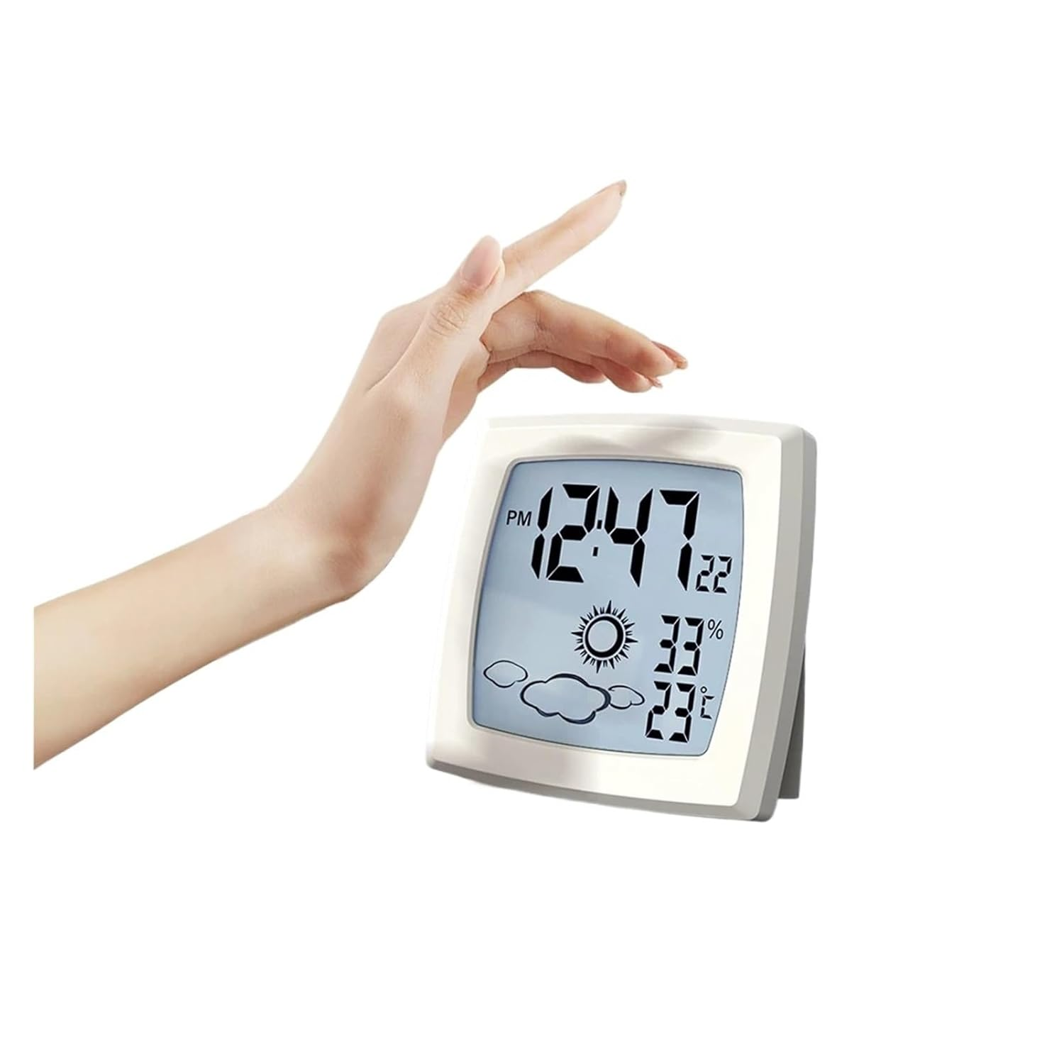 LCD Electronic Digital Thermometer Hygrometer Temperature Humidity Meter Clock Indoor Weather Monitor image number 3