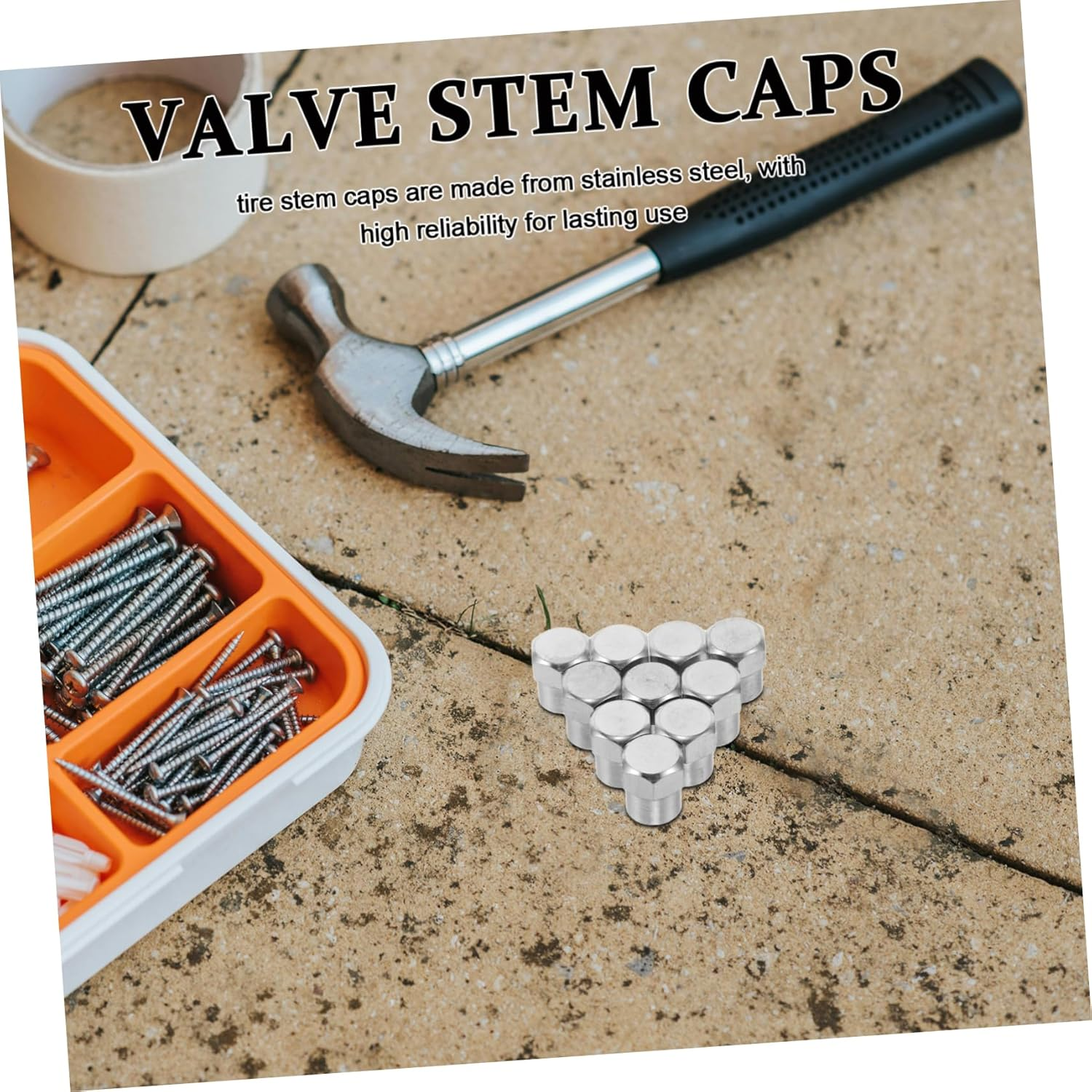 Amosfun 20Pcs Valve Stem Caps Tire Valve Covers Car Wheel Stem Caps Dustproof Covers for Automotive Wheels Trucks Bikes Replacement Accessories image number 5