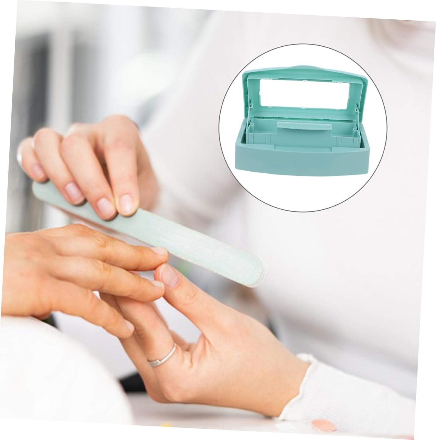 VICASKY Professional Nail Tool Sterilizer Box Cuticle Trimmer Manicure Tools Kit Nail Clipper Cleaning Tray Organizer Box for Home Salon Use image number 2