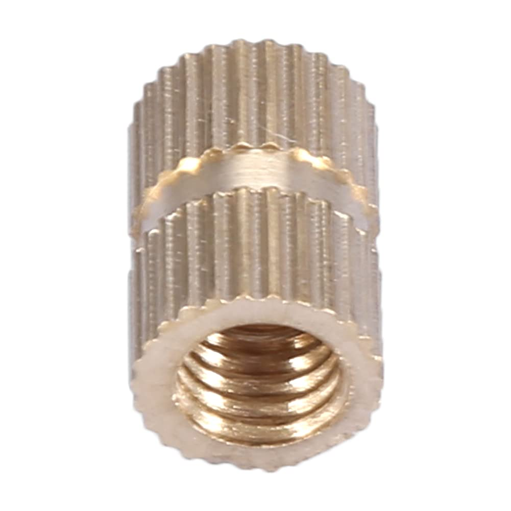 Brass Cylinder KNURLED round Insert Embedded Nuts for Various Projects (M6*12L*8.3MM) image number 3