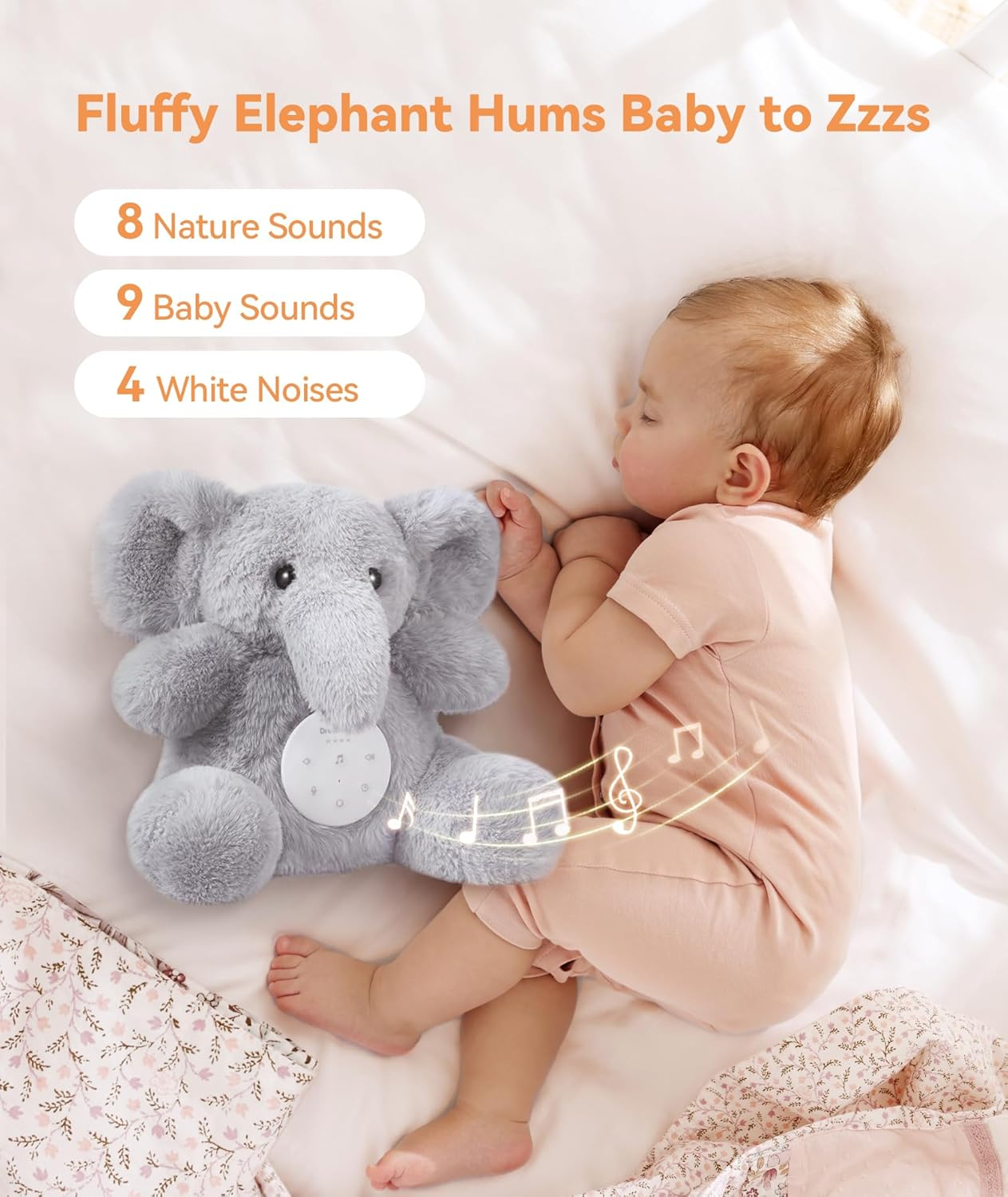 Dreamegg Baby Sleep Soother - White Noise Machine with Recording, 21 Soothing Sounds, Child Lock, Skin-Friendly & Washable, USB Rechargeable White Noise Sound Machine for Baby Sleep, Travel, Gift image number 1