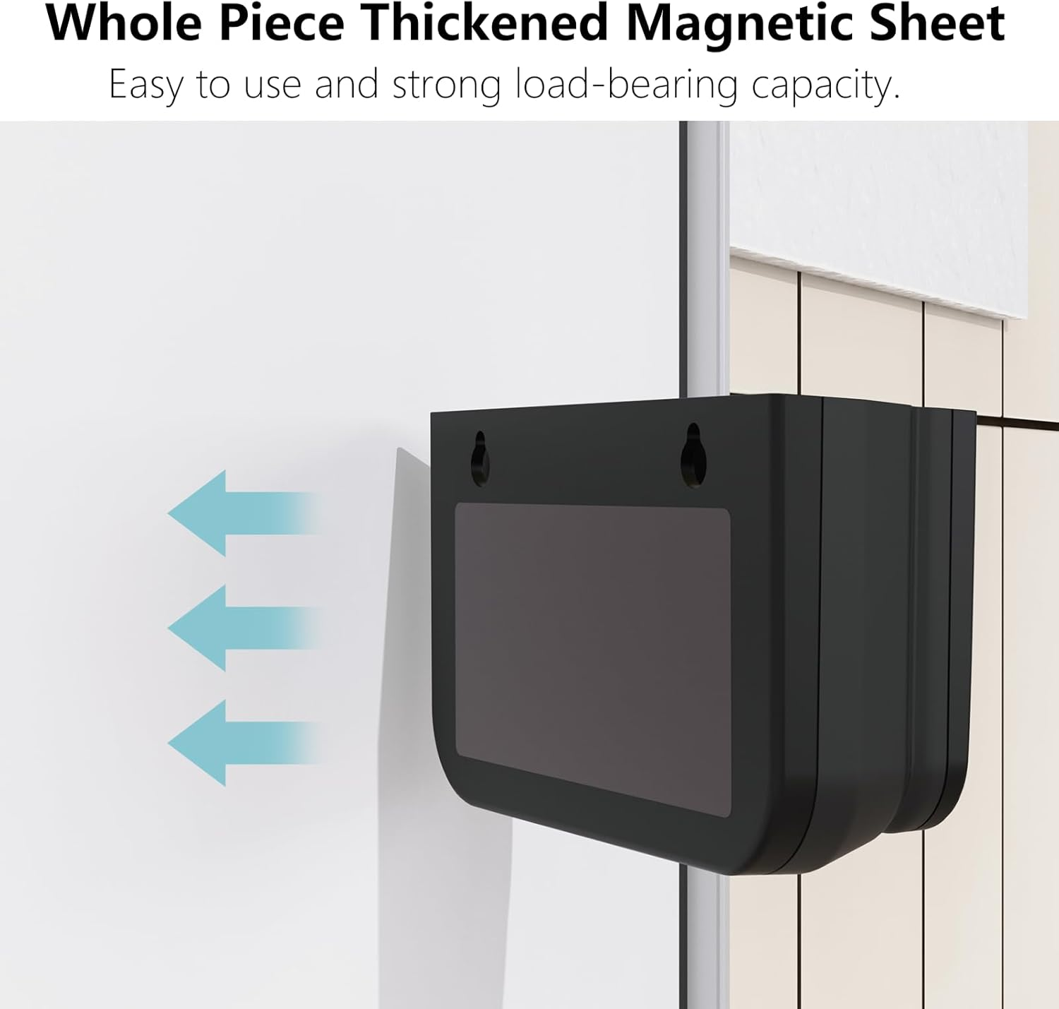 Magnetic Dry Erase Marker Holder Foldable Whiteboard Magnetic Pencil Cup 3-Slot Adjustable Marker Caddy, Full-Back Magnet Pen Organizer for Whiteboard/Fridge/Office - Black