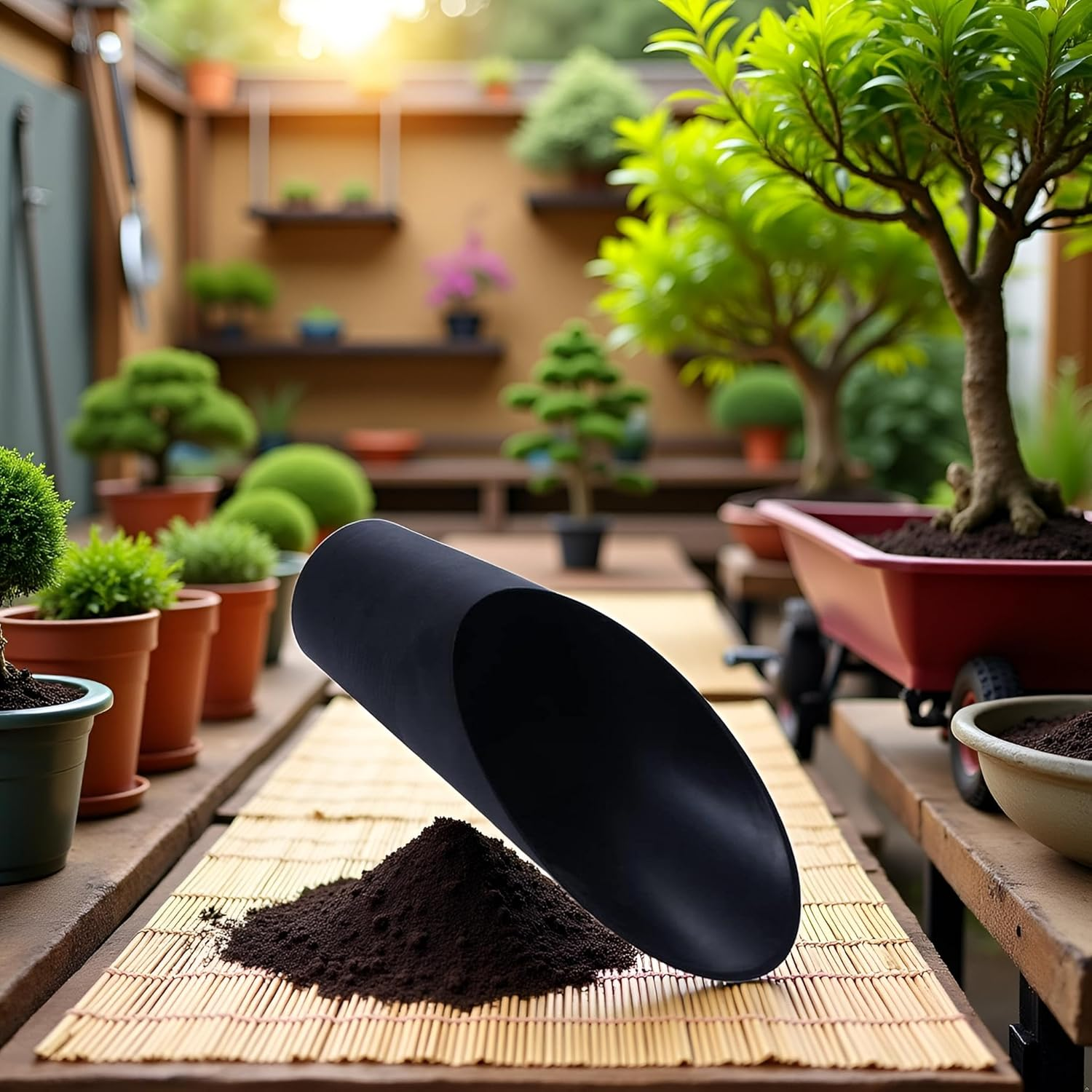 Black Bonsai Soil Scoops- Potting Scoopers Bucket Shovel- Potting Scoopers Bucket Soil Scoop Shovelplastic Garden Soil Scoops -Bonsai, Potting, Cultivation, Weeding,Planting image number 3