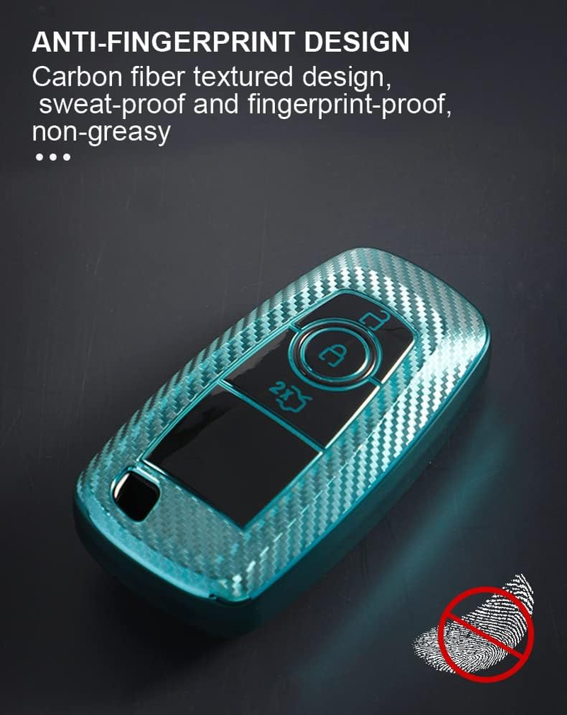 Ontto TPU Car Key Fob Cover Case Fit for Ford Focus Edge Explorer Fusion Mondeo Mustang Raptor Ecosport Ranger F150 F250 F350 Remote Key Shell Holder Bag Keychain Keyring Accessories 4 Buttons Red - 3 Buttons-Pink image number 7