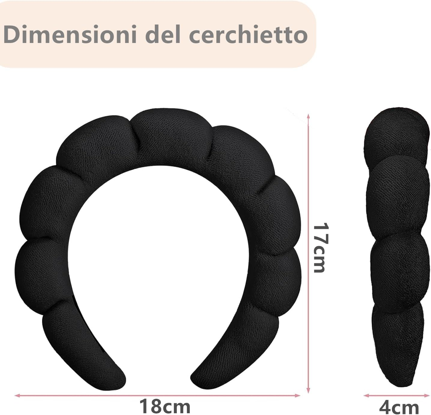 Norhogo Wolke Hair Bands, Women Velvet Hair Band, Women Hairband, Women Makeup Sponge, for Skin Care, Face Wash (Black) image number 4