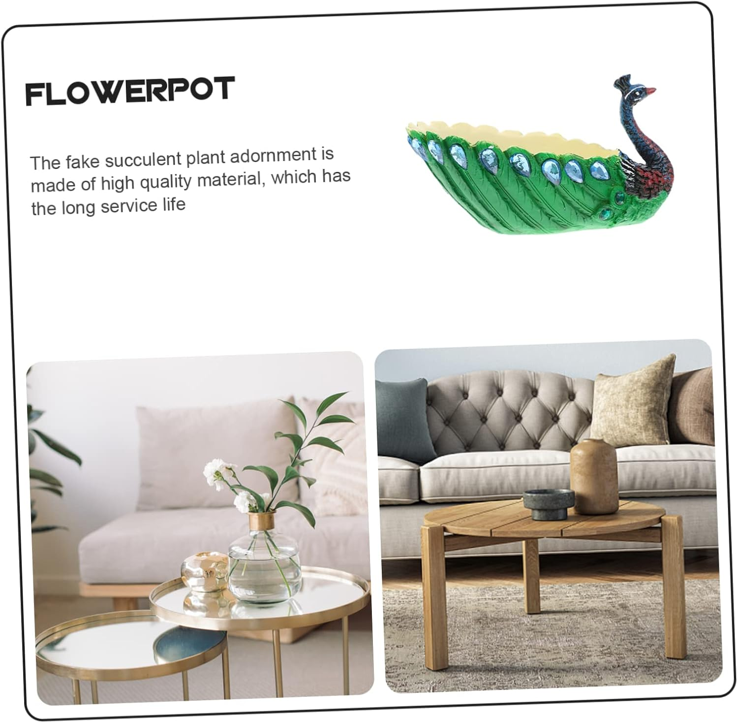 BESPORTBLE Peacock Ornament Resin Craft Desktop Sundries Container Small Succulent Pot for Peacocks Planter Gardening Flower Pot Use as Garden Ornaments Outdoor Decor Aesthetic image number 1