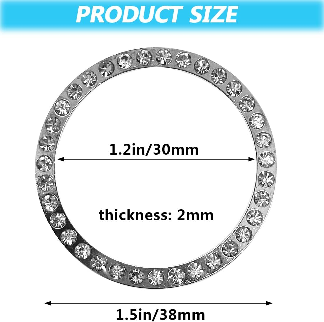 4 Pack Blind Spot Mirrors or Cars, 2 Inch round HD Glass Frameless Convex Wide Angle Side Rear View Mirror with ABS Housing Rhinestone Sticker for Most Cars Mirrors Accessories image number 6