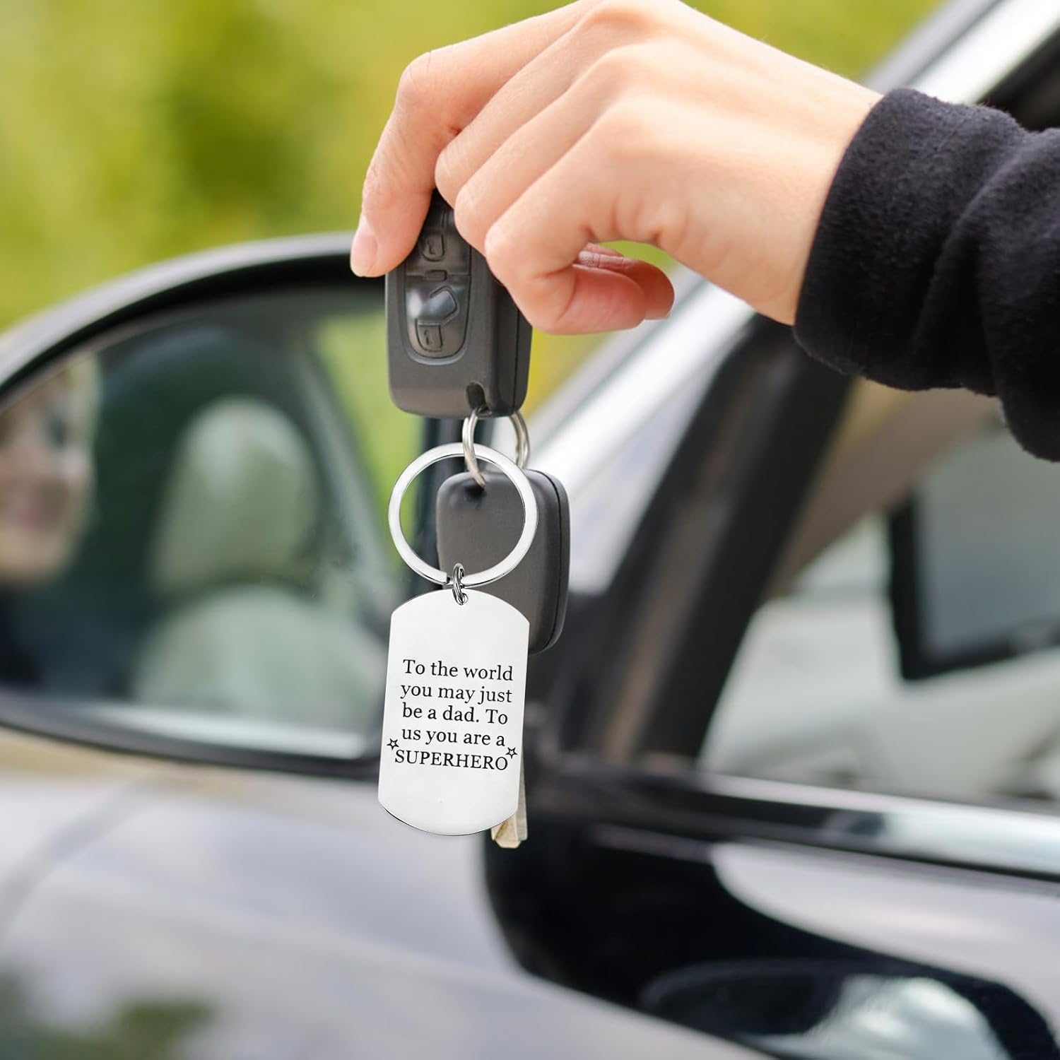 10 Pieces Key Rings Stainless Steel, Stainless Steel Trailer with Key Ring, Key Riper Blanks Blanks Rectangular Punching Blanks Made of Stainless Steel, Punching Blanks Dog Brands, Silver image number 4