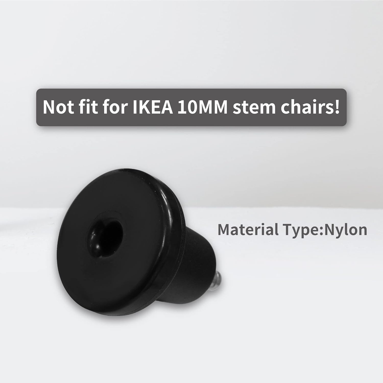 AXL Bell Glides Replacement Office Chair Swivel Caster Wheels to Fixed Stationary Castors, High Profile Chair Bell Glides, 11X22Mm-Black image number 2