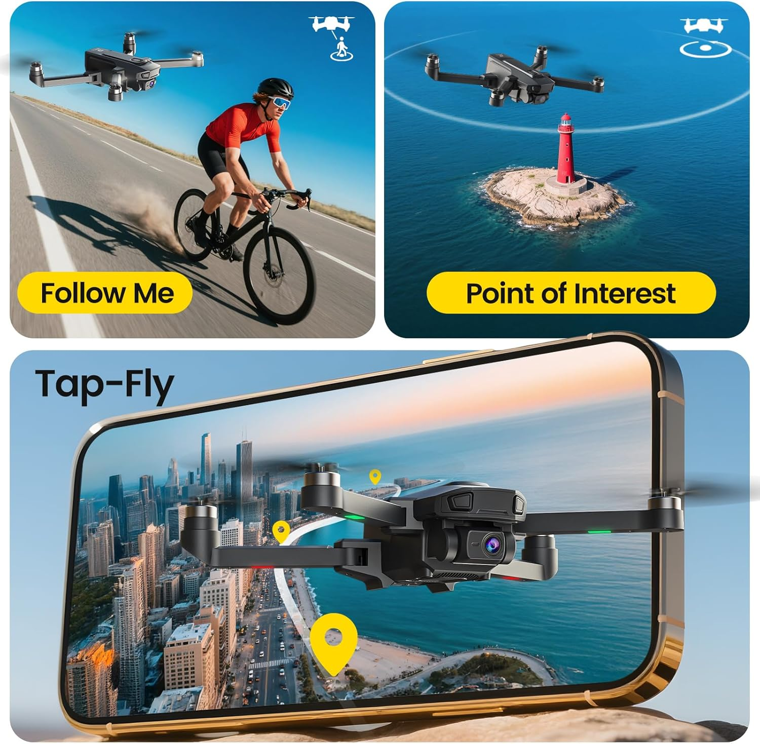DEERC D35 GPS Drone with 4K Camera for Adults,Foldable RC Quadcopter with 40 Mins Long Flight Time, Follow Me, Auto Return, Brushless Motor, 5G FPV Transmission,Easy for Beginners image number 3