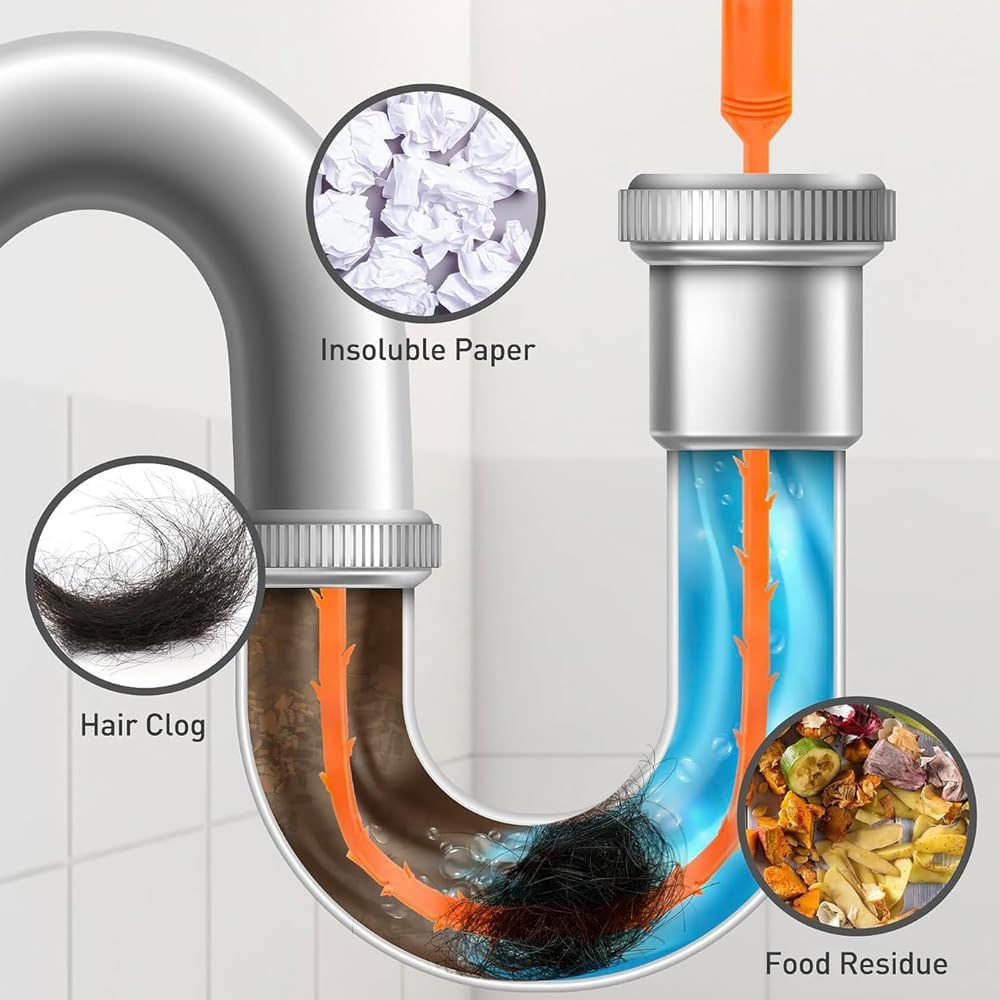 25 Inch Drain Snake Hair Removal Tool 10 Pcs, Hair Drain Clog Remover image number 3