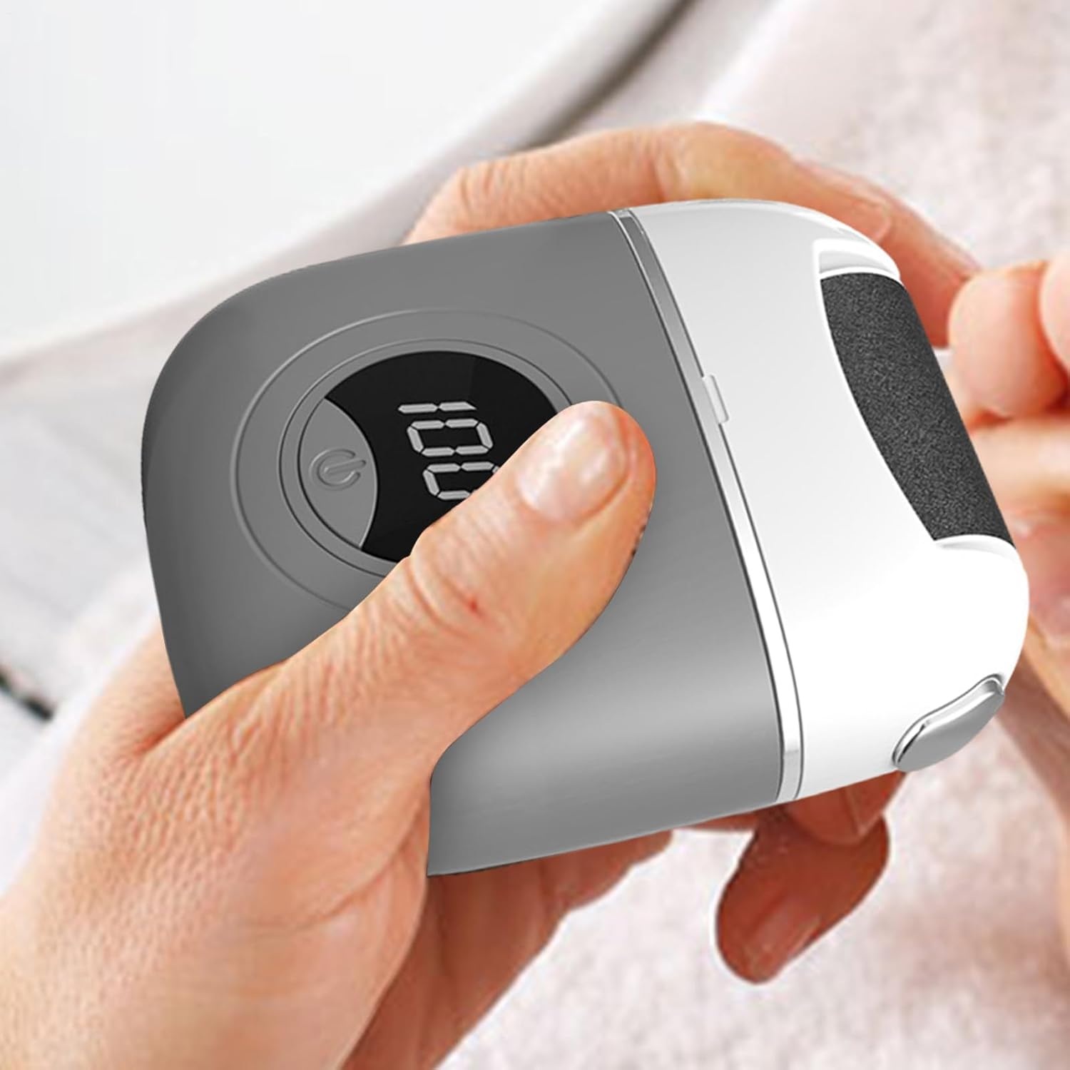 Electric Foot File, Callus Remover, Powerful Pedicure Grinder, Adorable Foot Care Tool, Rechargeable Scrubber Roller for Smooth Feet and Dead Skin Removal, Orange, Blue, Gray