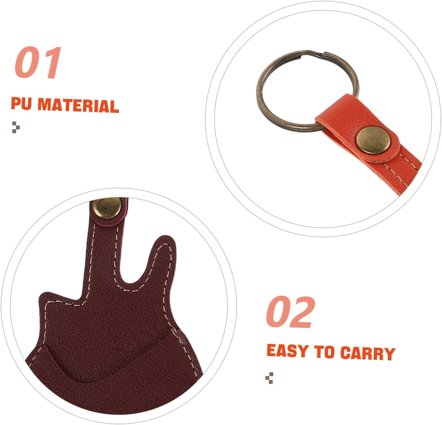 Bestonzon 3Pcs Guitar Pick Storage Case Portable Keychain Pu Plectrum Holder Bag for Acoustic Electric Guitar Players Picks Organizer image number 5
