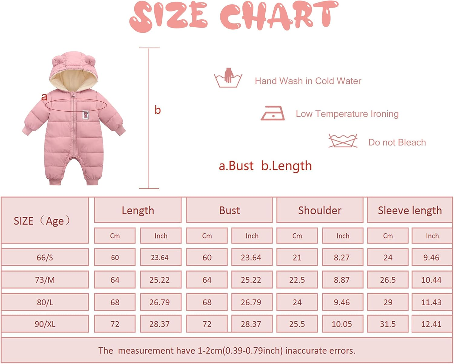 KEOYA Baby Snowsuit Infant Boys Girls Winter Warm Jumpsuit Thick Hooded Bodysuit One Piece Snow Wear Romper image number 2