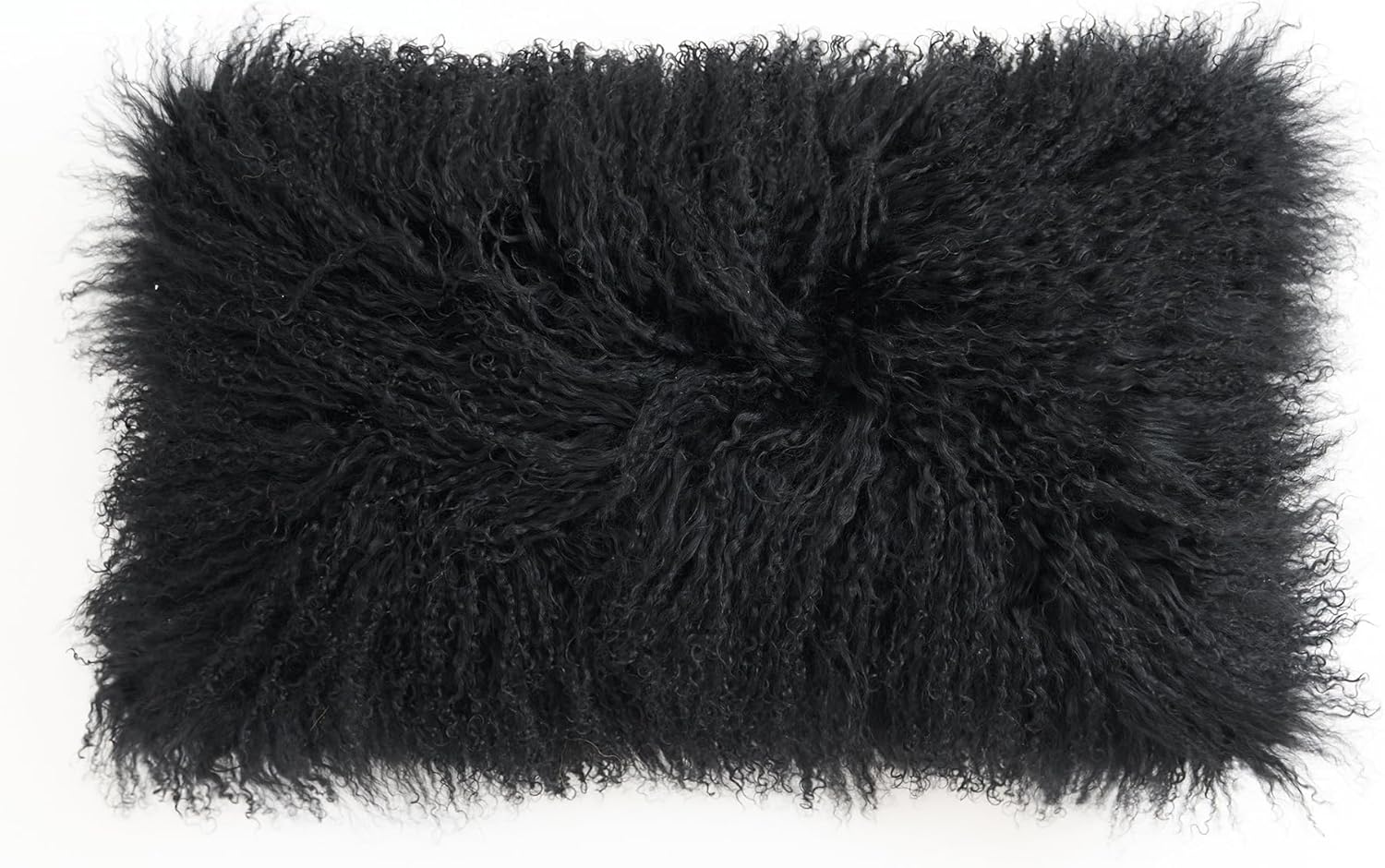 Genuine Mongolian Lamb Fur Pillow Cover &ndash; 30X50Cm Soft Curly Wool Cushion Case &ndash; Luxurious Decorative Accent for Sofa, Bed, or Chair (Dusty Pink)