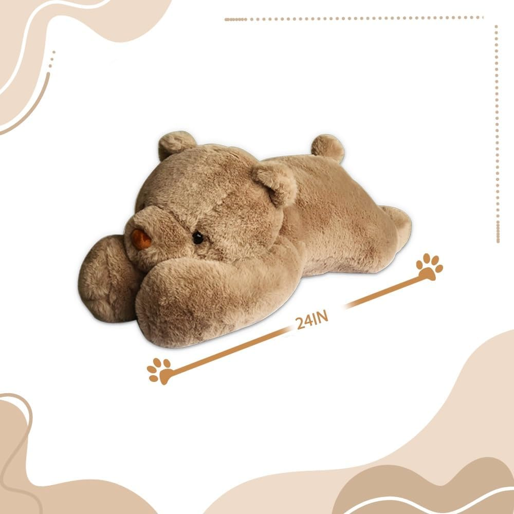 4Lbs Bear Weighted Stuffed Animals, 24 Inch Weighted Plush Stuffed Animals for Adults, Cute Soft Weighted Plush Throw Animal Pillow Toy, Birthday Gifts for Adults Kids image number 2