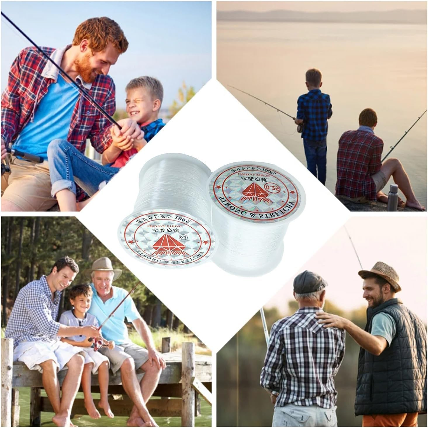 3 Roll Transparent Fishing Line Set,0.2Mm/0.25Mm/0.3Mm Nylon Line,Ultra-Strong Invisible Line,Transparent Nylon Fishing Line,Suitable for Beadwork,Handicrafts and Jewellery Making image number 2