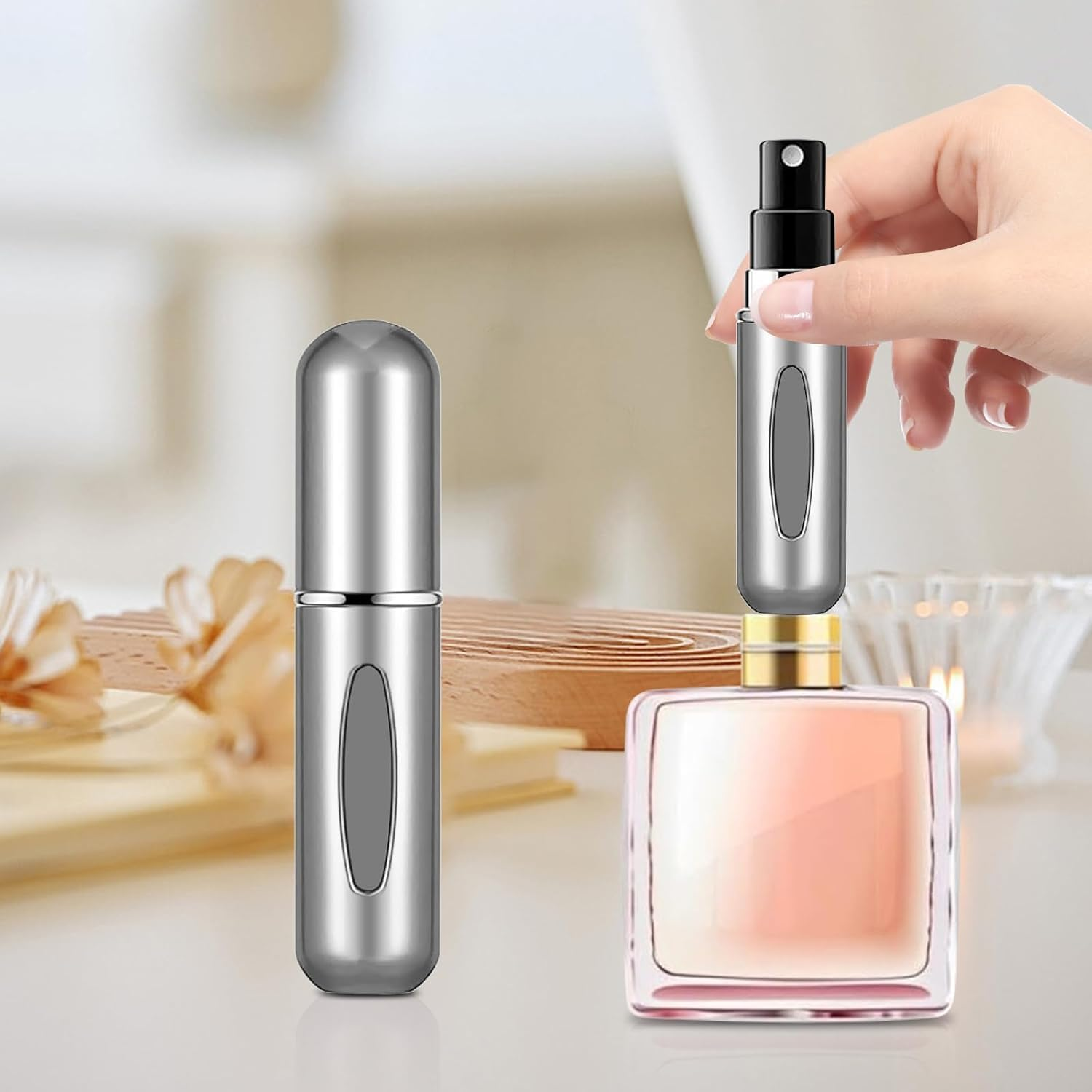 VNIDJGB 5 Pcs Perfume Travel Bottle,Matte Lightweight Refillable Perfume Bottle,Mini Portable Perfumes Refill Bottles,Easy to Refillable Bottles For,Empty Handbag,Purse,Luggage,Travel image number 6
