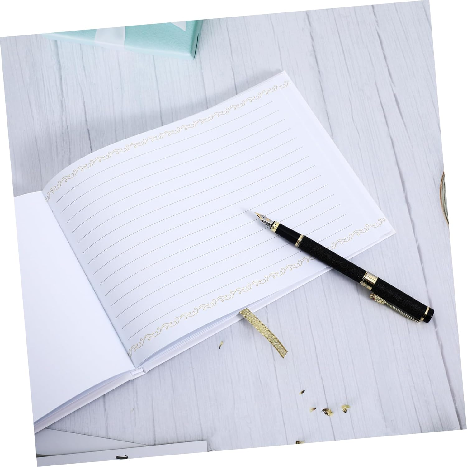 Happyyami Elegant Guest Book Album Memorable Wedding Funeral Keepsake Unique Design for Celebrations Sturdy Construction Simple to Use Captures Cherished Memories