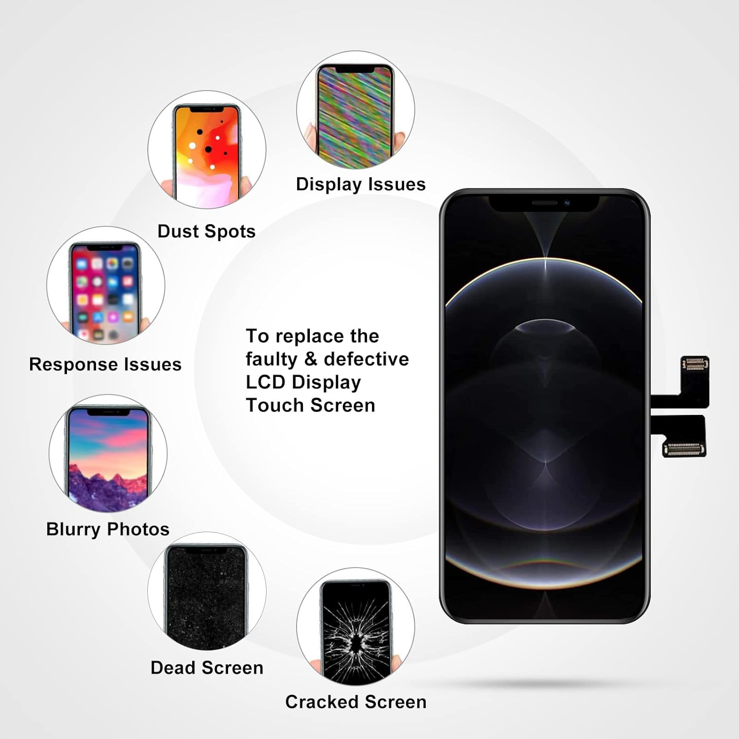 LL TRADER Screen Replacement for Iphone 11 Pro Max, 6.5'' LCD Display Touch Screen Digitizer Assembly with Full Repair Kit Adhesive Waterproof Screen Protector image number 5