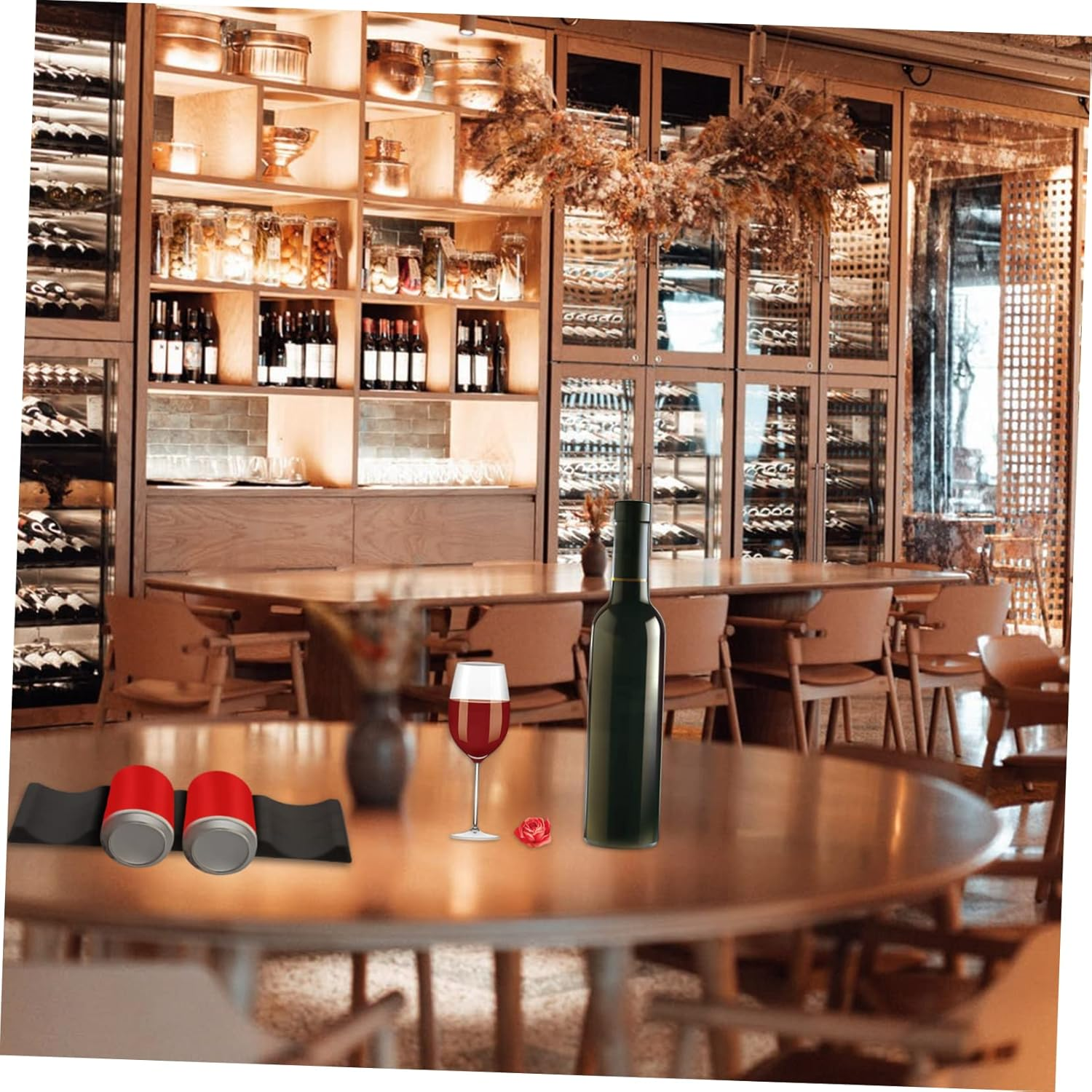 TOVINANNA Wine Bottle Stacker Folding Rack with Non-Slip Grooves Portable Kitchen Storage Organizer Holds up to 10 Bottles Space Saving Wine Holder for Home Bar Fridge and Beverage Display image number 2