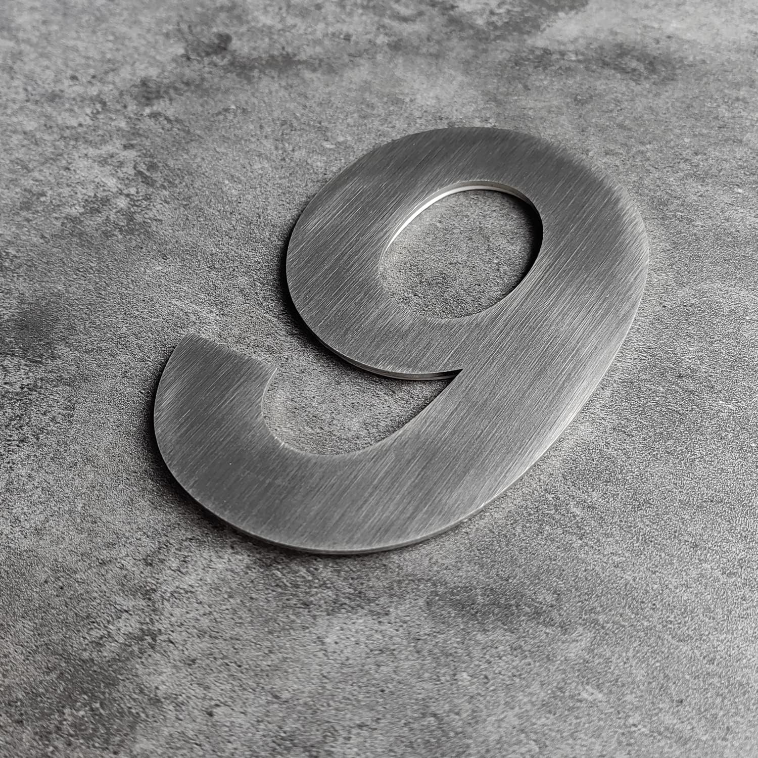 House Number- 5 Inch Stainless Steel Mailbox Numbers, Self-Stick Address Number, Silver/Number 9 image number 3