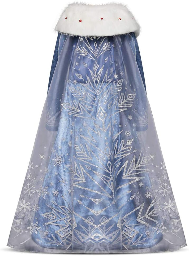 FYMNSI Girls Elsa Anna Costume Dress Party Outfit Fancy Dress up Snow Queen Princess Halloween Carnival Cosplay Dress for 2-8 Years image number 2