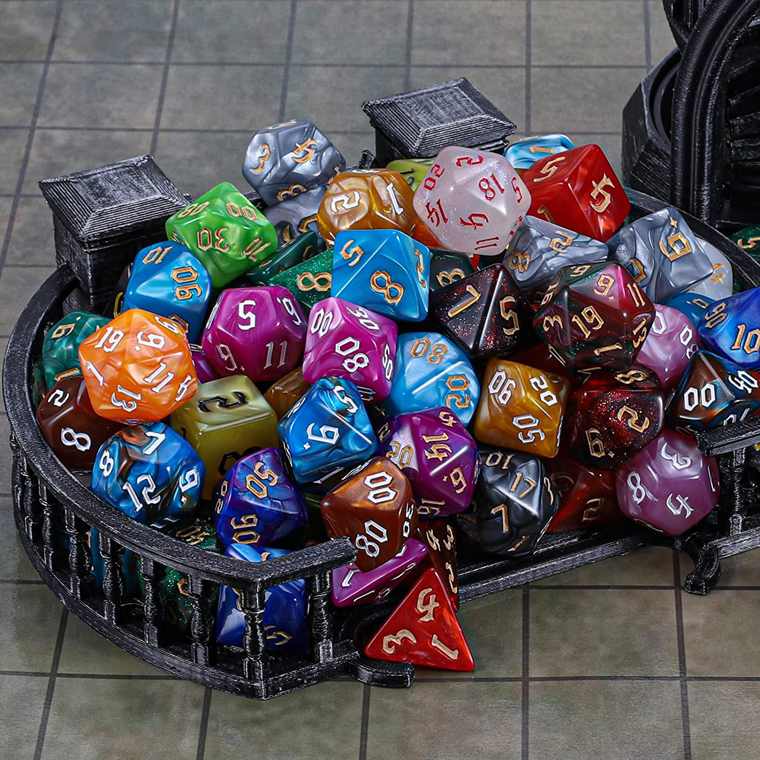 DND Dice Sets - 26 X 7 Polyhedral Dice (182Pcs) with a Large Drawstring Bag Great for Dungeons and Dragons, Role Playing Table Game image number 2