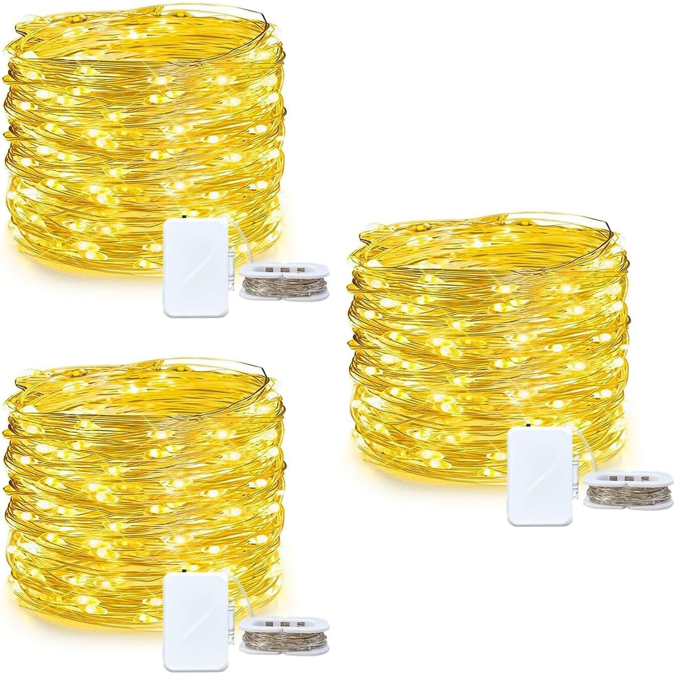 Fairy LED String Light Battery Operated,10M/100Led 3XAA Battery Case, Indoor Outdoor String Lights for Xmas Tree,Wedding, Halloween, Party, Garden Decoration(Battery Not Included) (Deep Color)