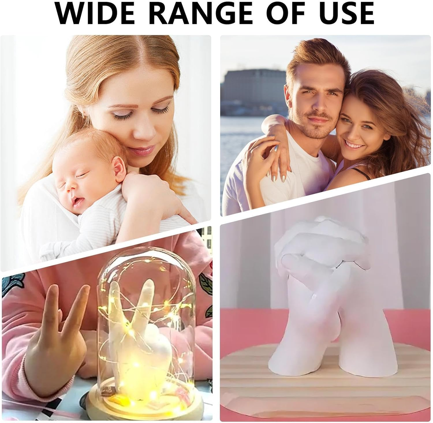 Hand Casting Kit - Couple Hand Molding Kit for Adults - Romantic Sculpture Mould Craft Set with Gloves for Men, Boyfriend & Girlfriend image number 6