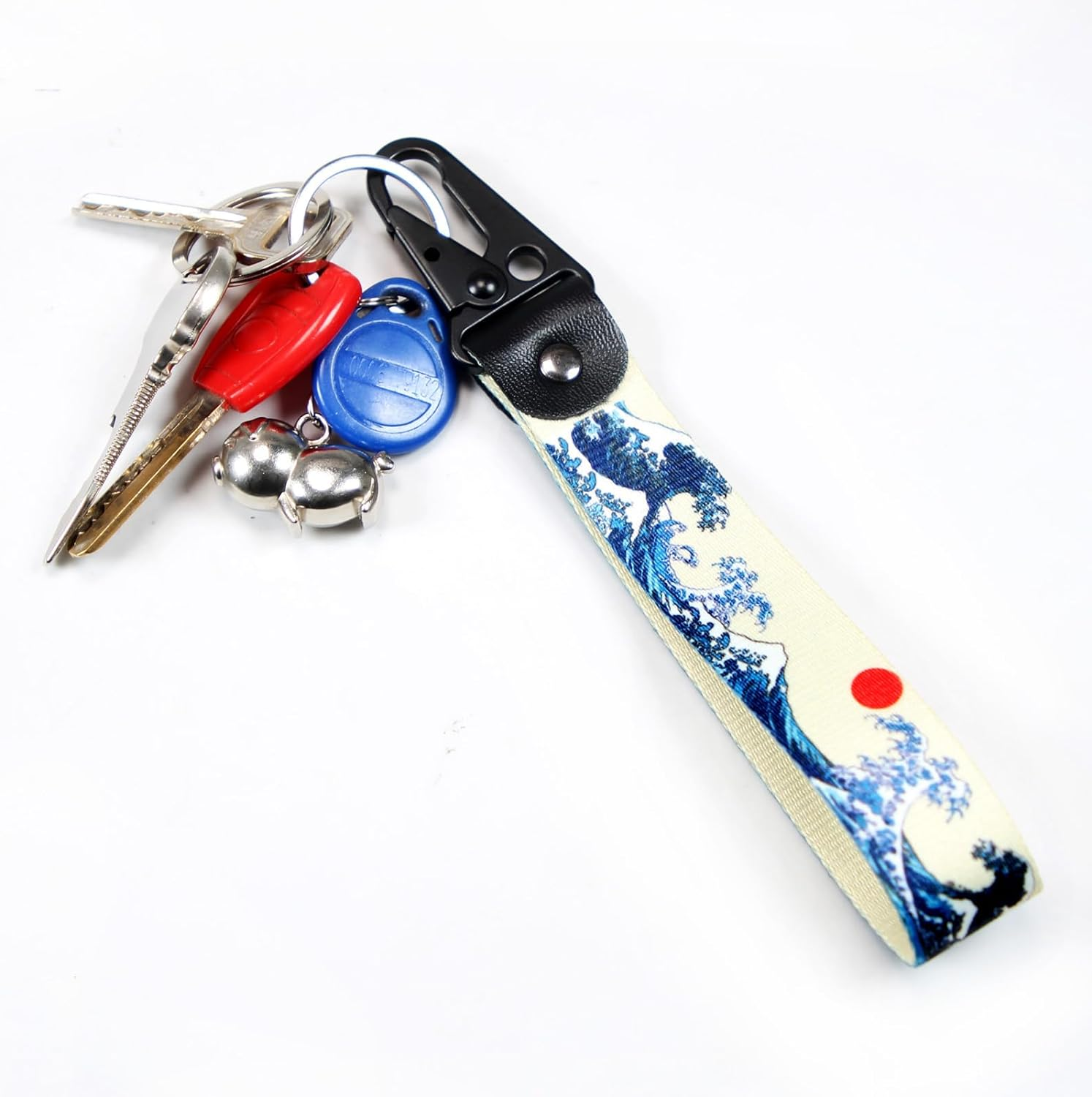 Dsycar JDM Keychain, Car Motorcycle Key Chains Jet Key Tag for JDM Cars, Bikes, Scooter, ATV, UTV [Wave] image number 1