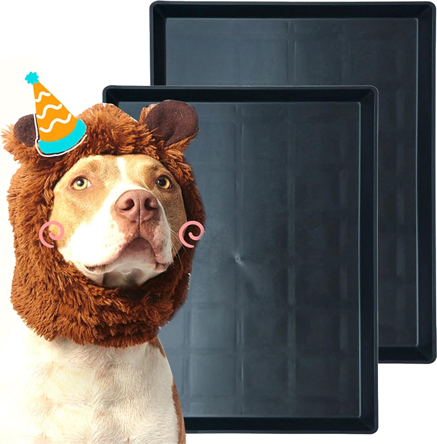 Huraoerrrr Black Plastic Dog Crate Tray, 23.03 X 16.26 X 1.18 Inch, Replacement Pan for Dog Cages, Kennels, Crates, Indoor Use image number 3