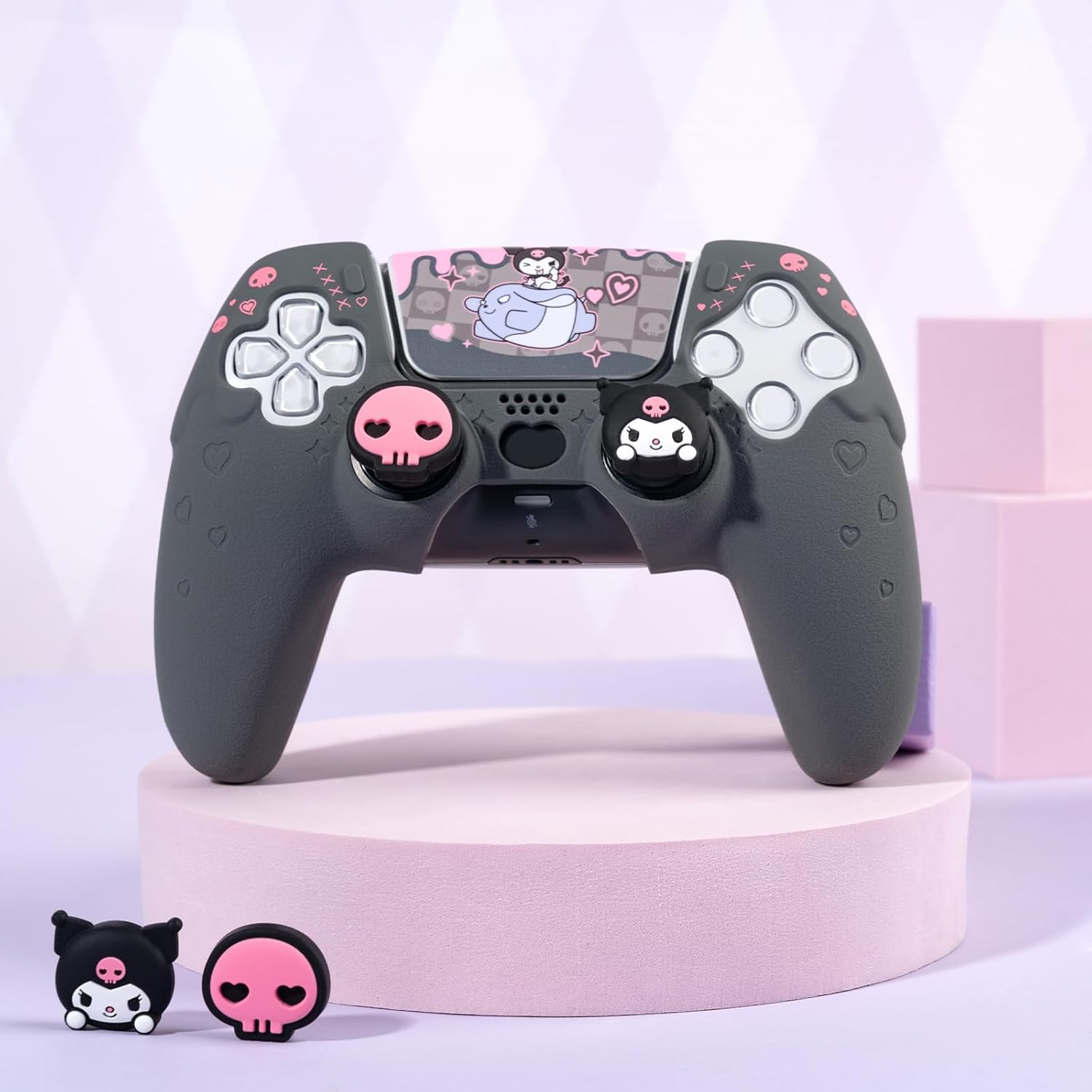 Kuitmor Silicone PS5 Controller Cover Skin Set,Anti-Slip Soft Protective Case for Ps5 Wireless Controller with 2 Thumb Grip Caps and 1 Sticker image number 6