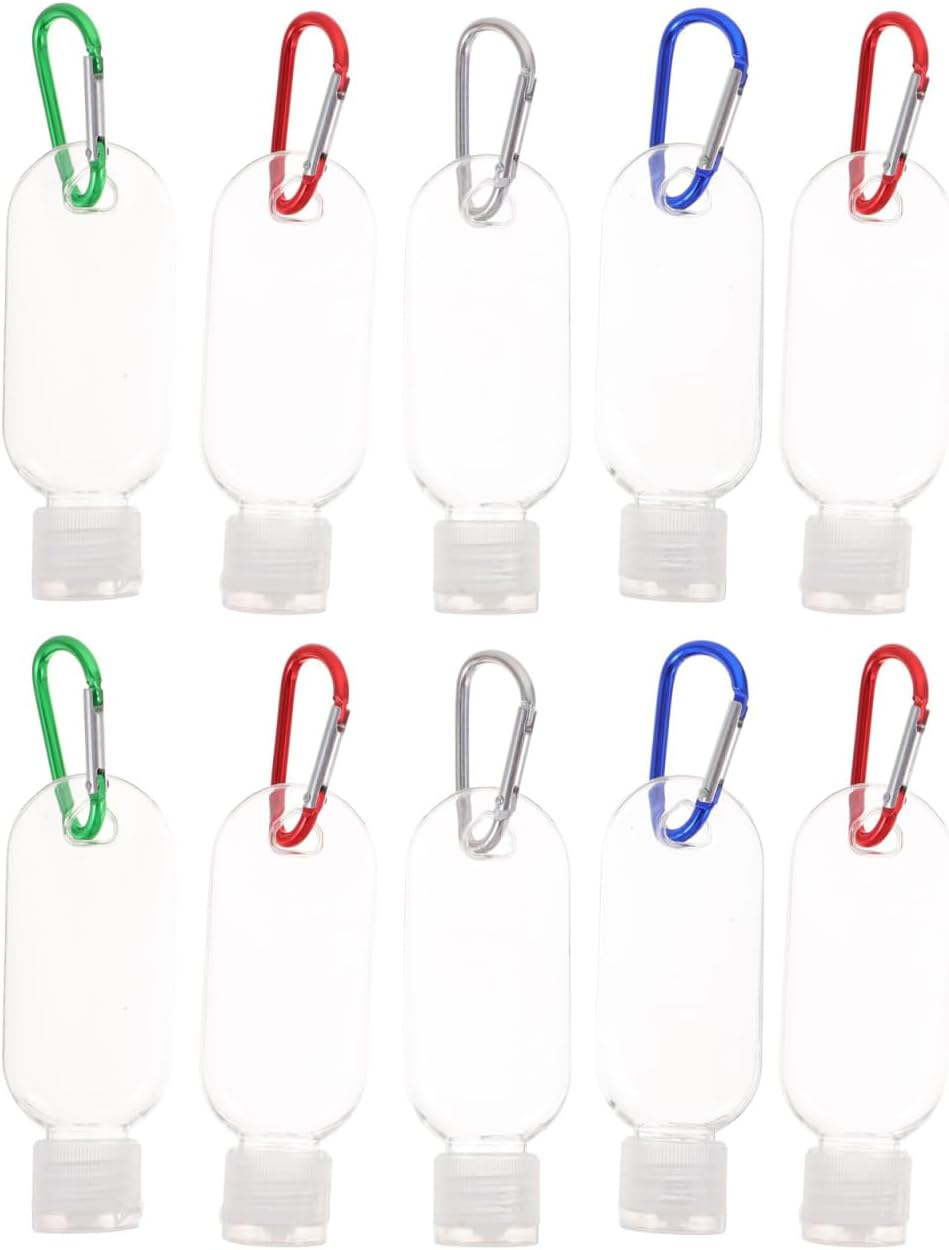 LALAFINA 10 Sets Travel Bottles with Keychain, Leakproof Squeeze Bottles Empty Refillable Containers for Hand Conditioner Body Wash Liquid Etc image number 3