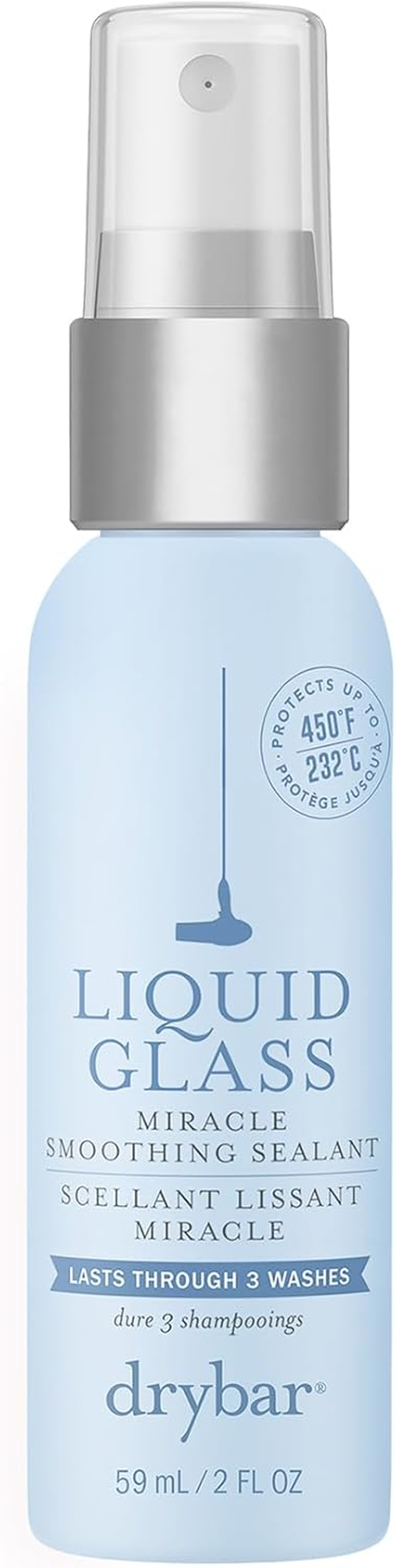 Drybar Liquid Glass Miracle Smoothing Sealant for Fine-Medium Hair - Travel Size | Heat Protectant for Hair, Lasts through 3 Washes for Long-Lasting Frizz Resistance and High-Shine Finish