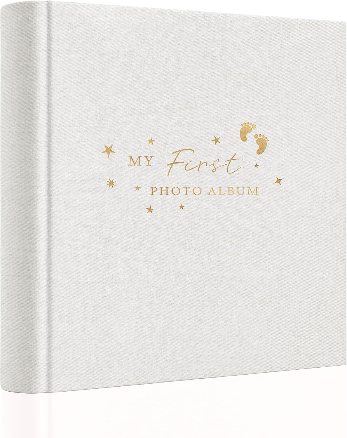 Holoary Baby Photo Album 4X6 100 Photos with Writing Area, 100 Pockets 4X6 Picture Album, Linen Fabric Cover Picture Book for Photos, Baby Photo Albums Hot Stamping Cover(Blue)