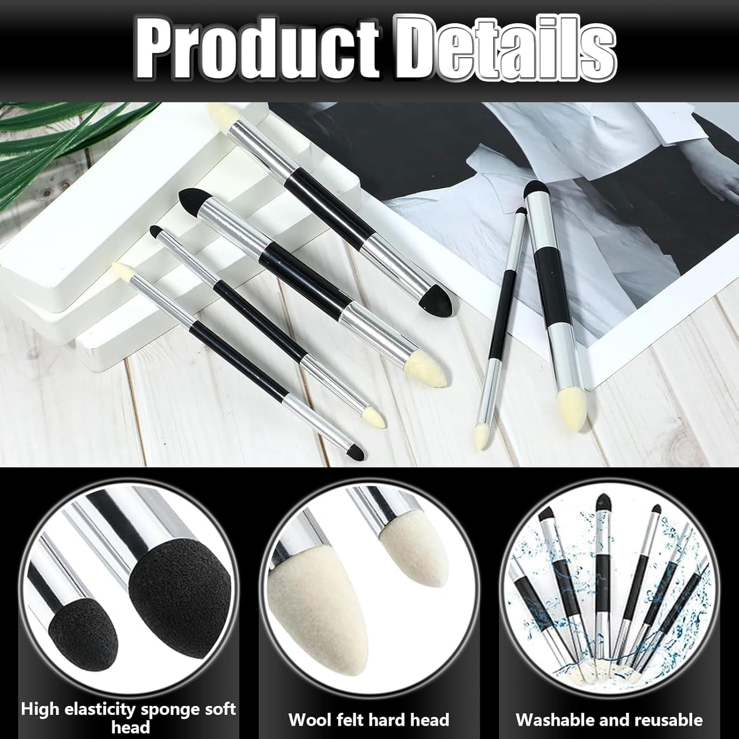 Sketch Brush, 4 Pcs Blending Sponge Pen, Artist Blending Sponge Pen for Highlighting, Shadowing, Detailing, and Correcting Drawings