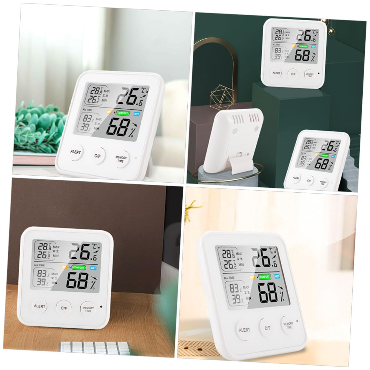 COHEALI High Accuracy Digital Indoor Thermohygrometer Multifunctional Temperature and Humidity Monitor for Home Office Nursery with Easy-Read Display and Calendar Timer image number 1