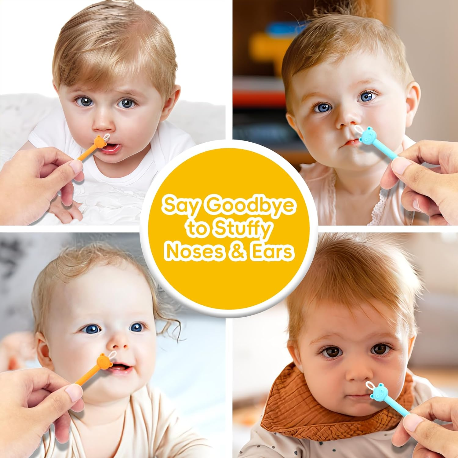 The Safe Baby Nasal Booger and Ear Cleaner - Baby Shower Registry Essential | Easy Baby Nose Cleaner Gadget for Infants and Toddlers | Dual Earwax and Snot Removal - 2 PC image number 5