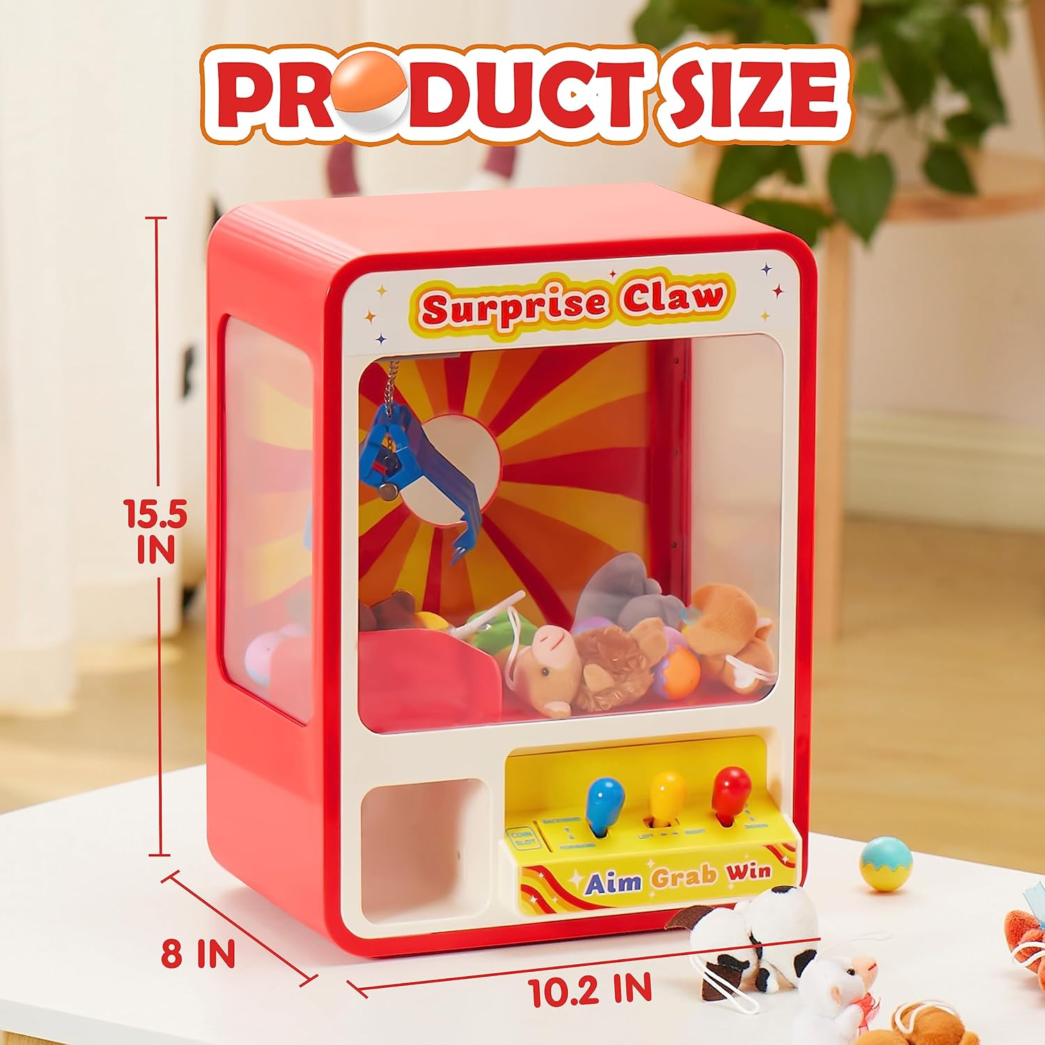 JOYIN Claw Machine Arcade Toy with LED Light & Adjustable Sound, Rechargable Dispenser Toys Mini Vending Machine for Kids - Perfect Christmas & Birthday Big Gifts for Kids, Ages 3+ image number 1