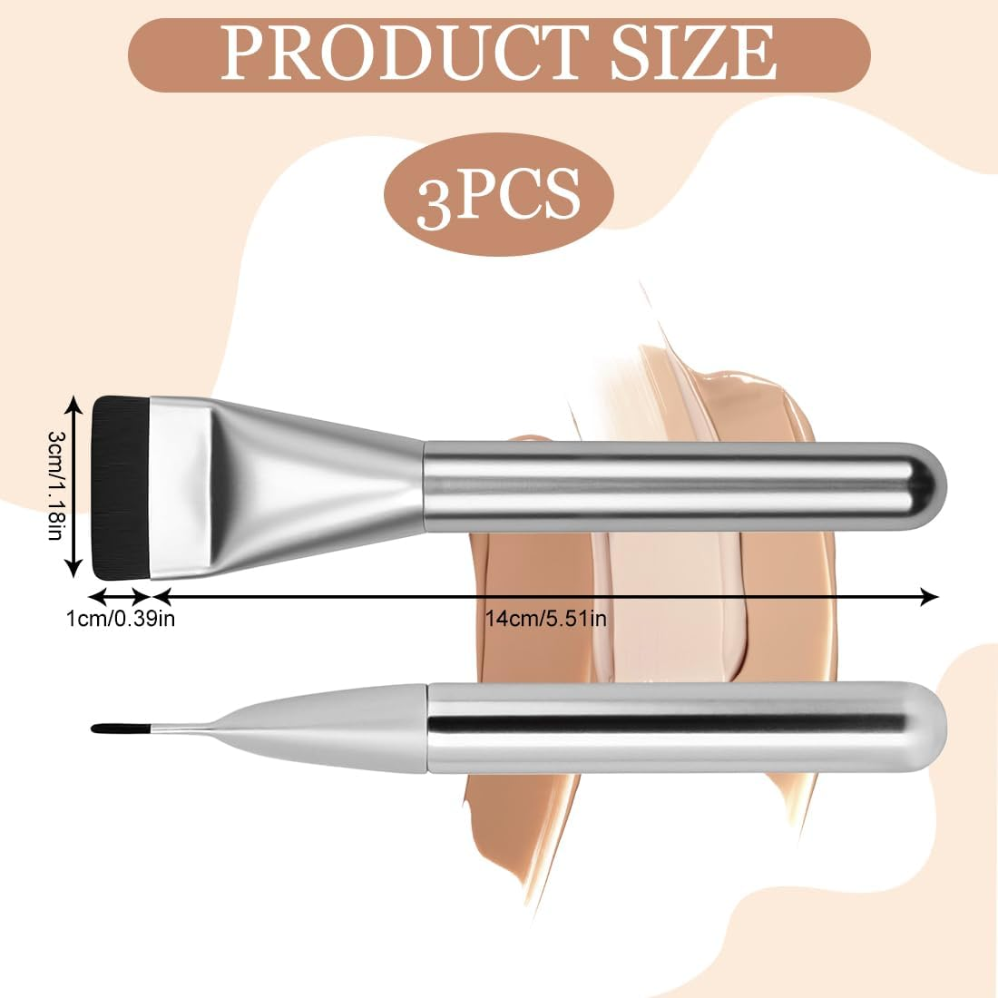 Pack of 3 Face Brush Fan Brush Face Mask Soft Makeup Mask Brushes for Face Masks, Eye Masks, Serum, Cleaning Mask or DIY Skin Care image number 4