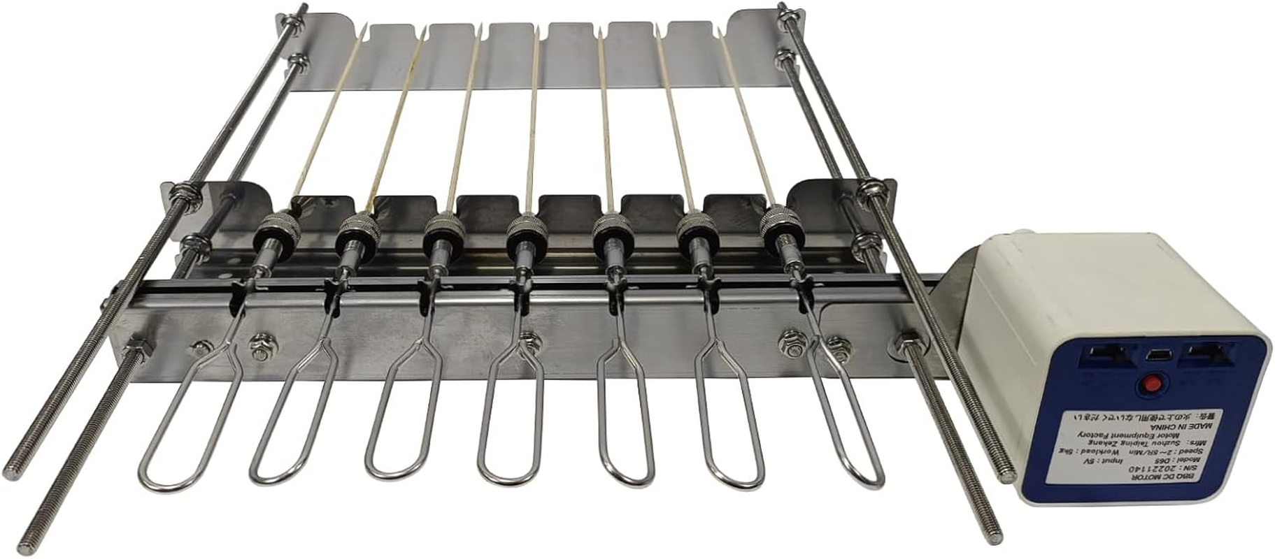 Tabletop Auto Flip Rotisserie Kit Universal Replacement Skewer Kebab Barbecue Grill Quick Install Spit Outdoor Camping BBQ (DS7D)