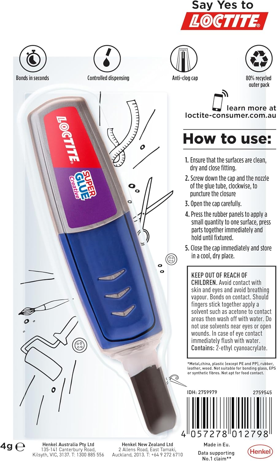 Loctite Creative Pen Loctite Super Glue 4 G image number 1