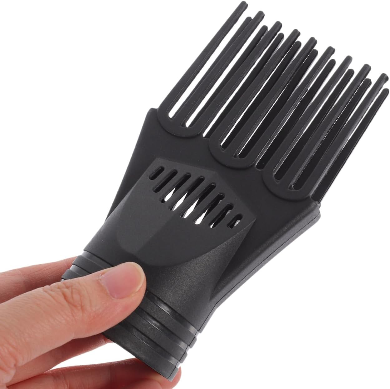 2Pcs Hair Dryer Comb Attachment Black Blow Dryer Attachment for Styling and Airflow Concentration Suitable for Professional and Home Use image number 3